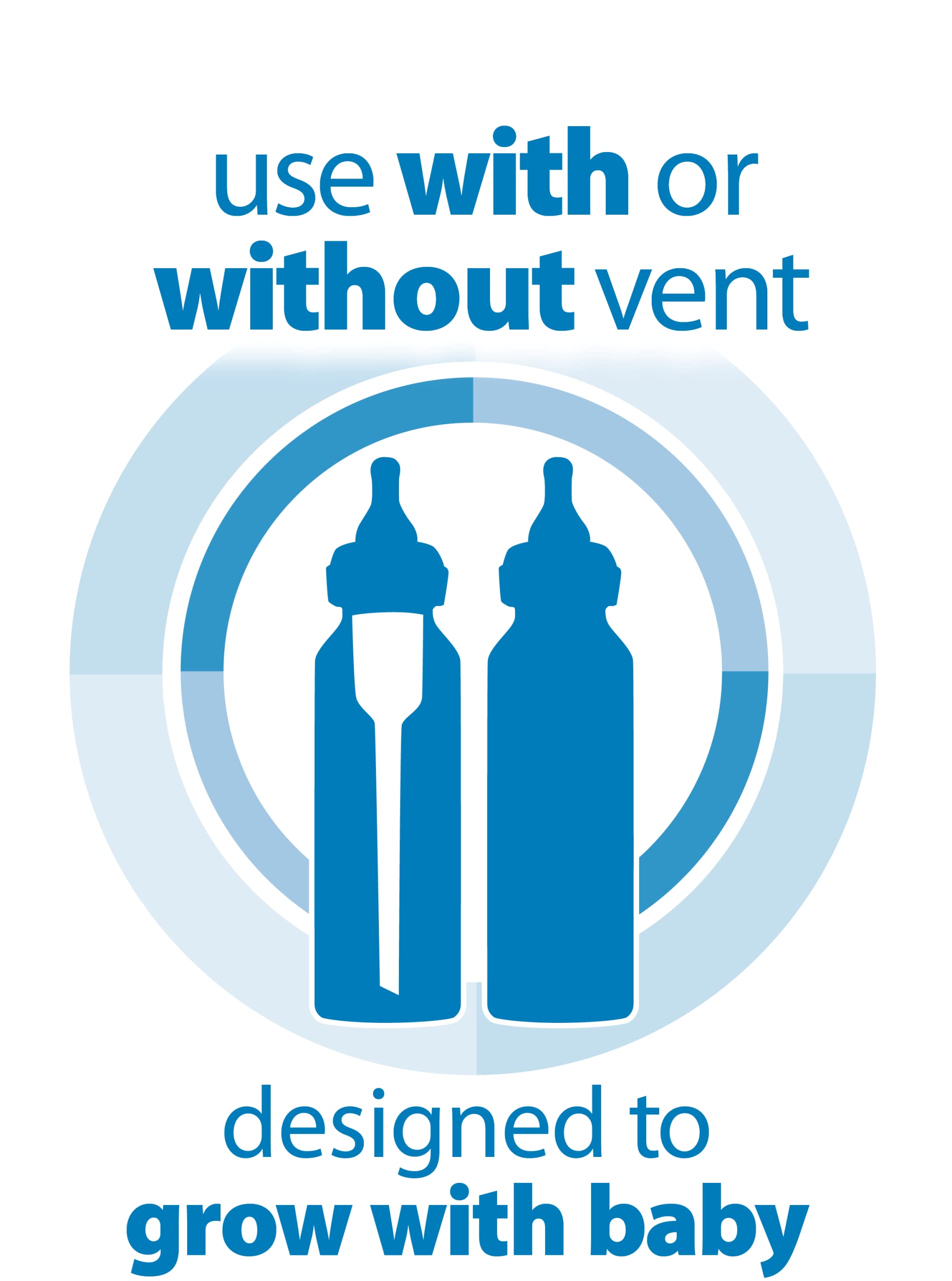 Dr. Brown's vent system in pink bottle helps minimize spit-up and gas.