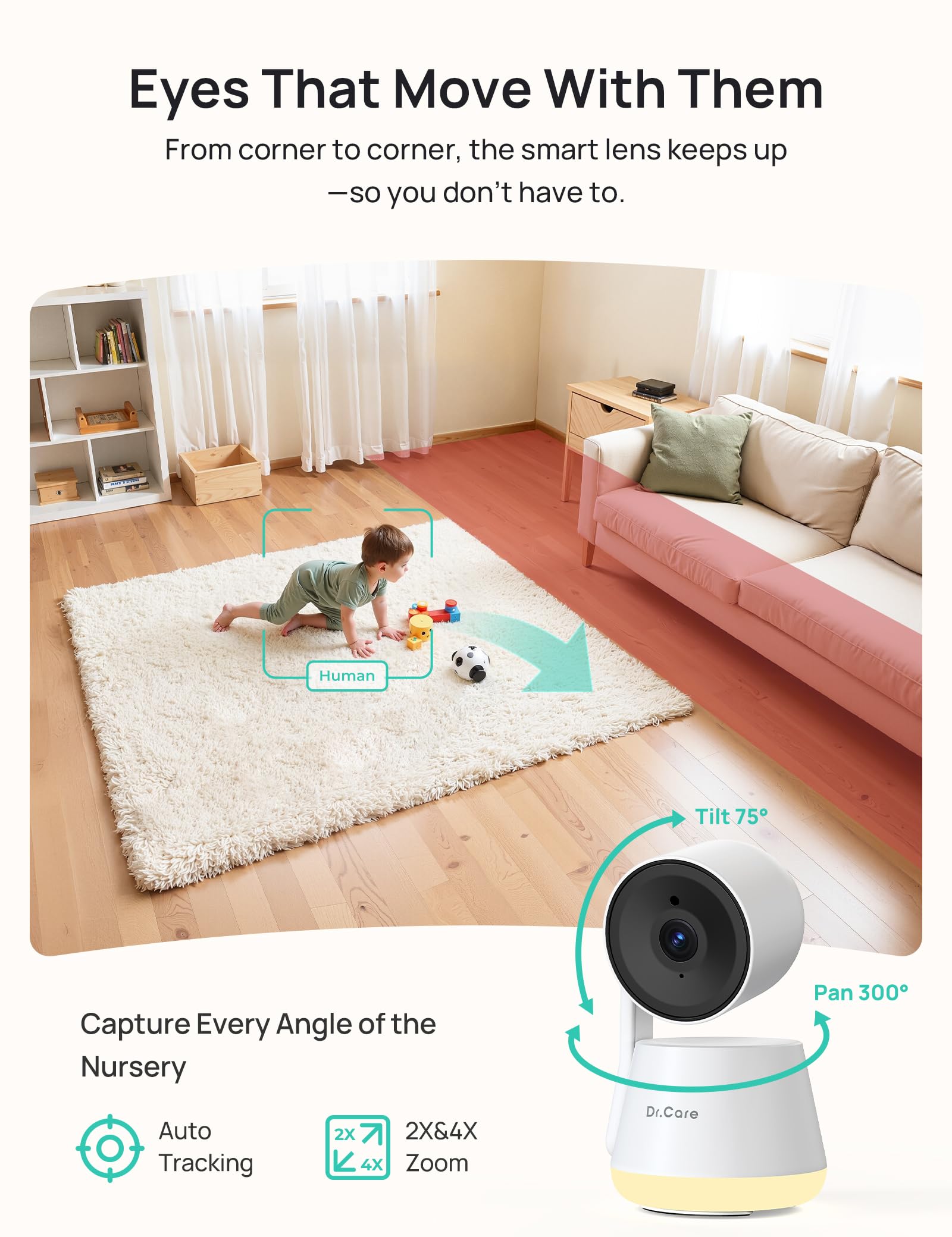 Dr.Care LumiView non-WiFi 1080p mode for reliable home monitoring.