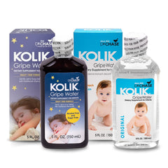 Dr. Chase Kolik Gripe Water original bottle viewed for natural gas relief in infants.