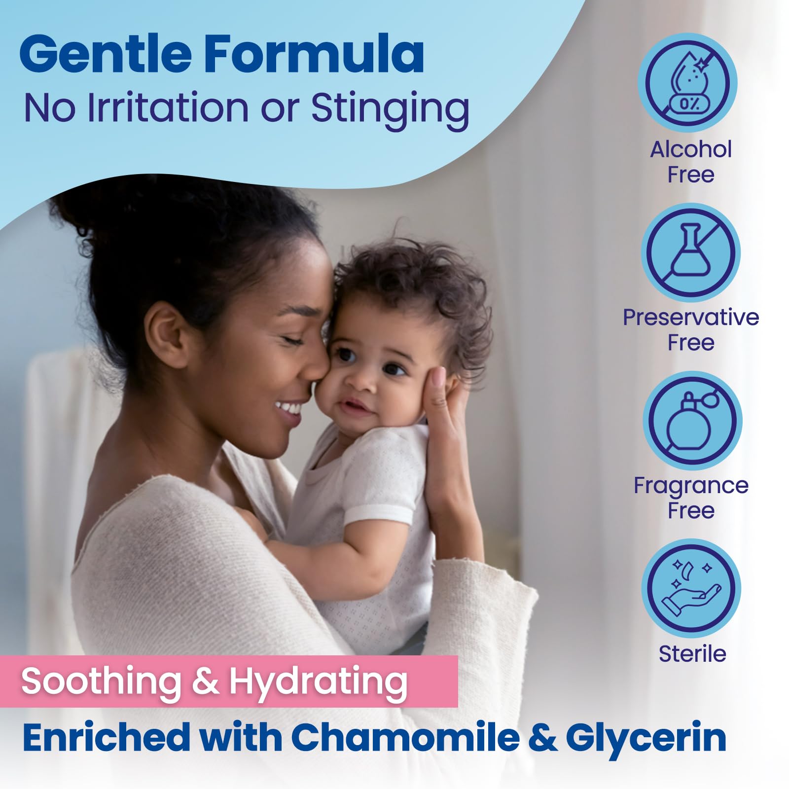 Dr. Fischer baby eyelid wipes tear-free formula messaging on box.