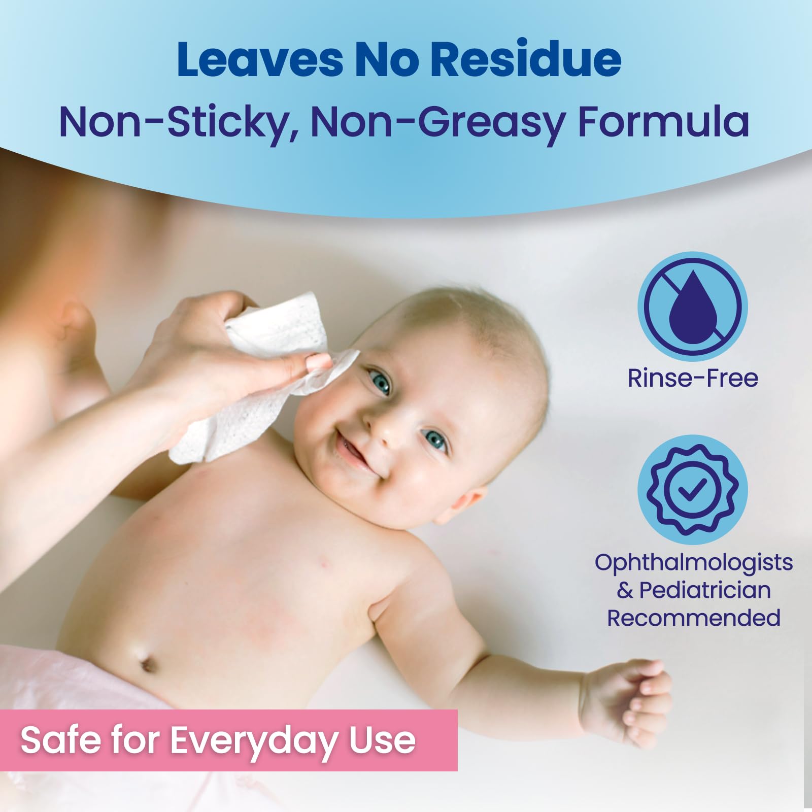 Dr Fischer Premium Baby Eyelid Wipes damp cloth for safe eyelid cleaning