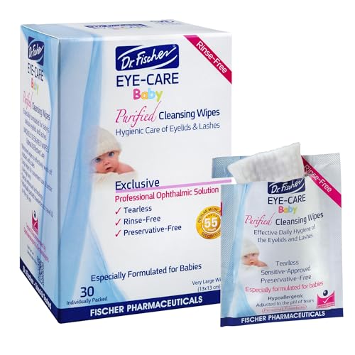 Dr. Fischer premium wipes tube close-up emphasizes tear-free, rinse-free formula.