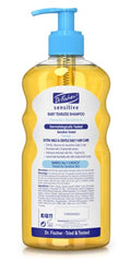 Dr. Fischer Tearless Shampoo application; soothing lather supports calm baths for delicate skin.