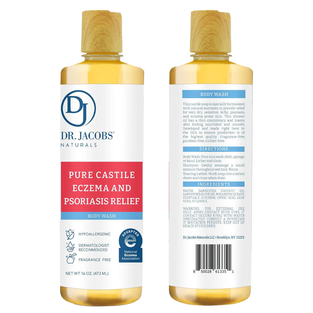 DR.JACOBS NATURALS castile soap lather closeup highlighting gentle, hydration-friendly wash