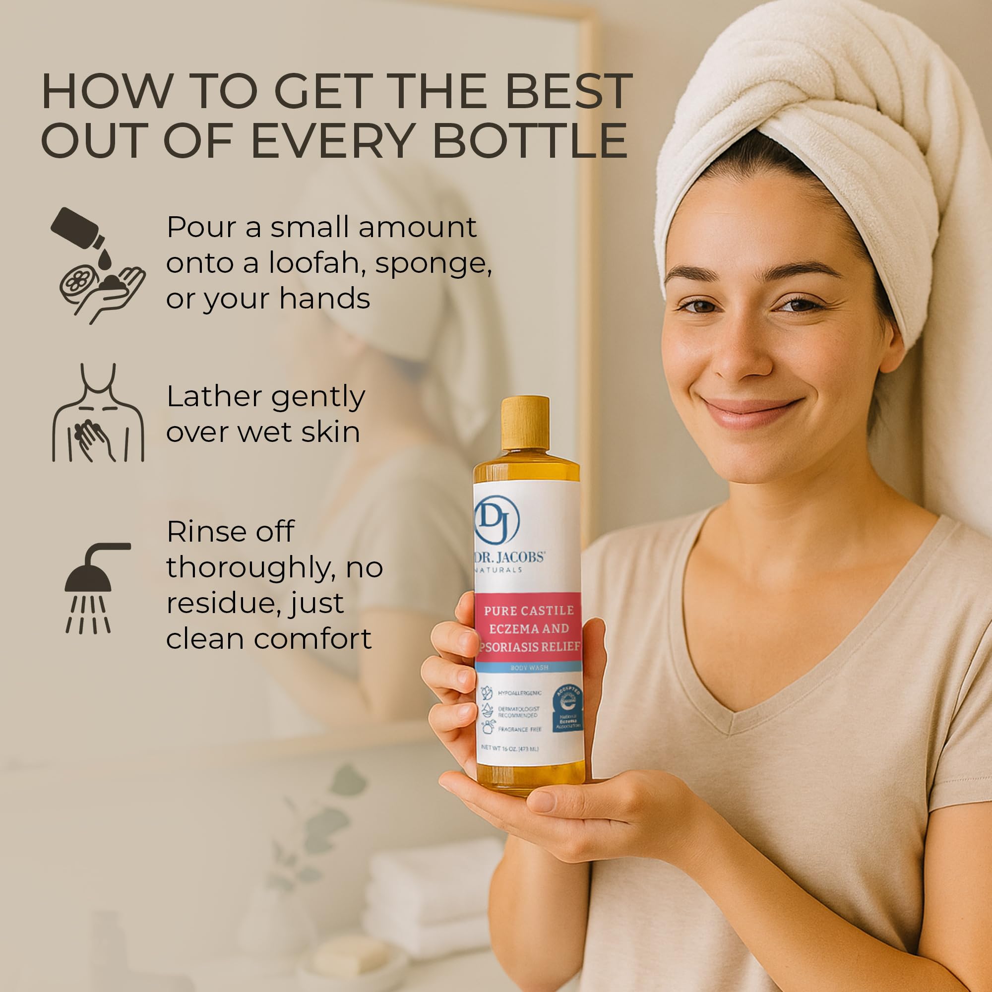 DR.JACOBS NATURALS fragrance-free pump demonstrating fragrance-free cleansing for sensitive skin