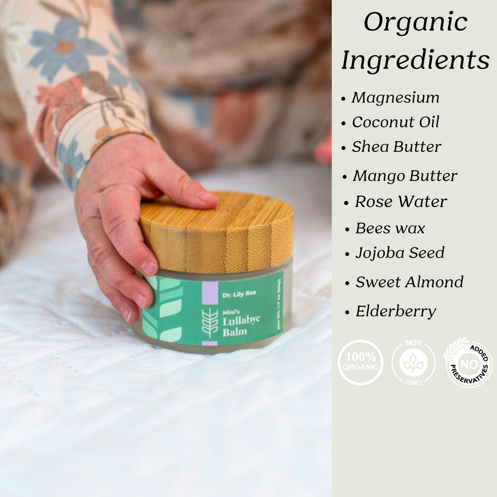Dr. Lily Ros Organic Magnesium Cream Balm uses clean, child-safe ingredients.