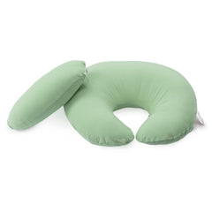 Dr. Mama's Organics nursing pillow lumbar-support closeup shows back-friendly design.