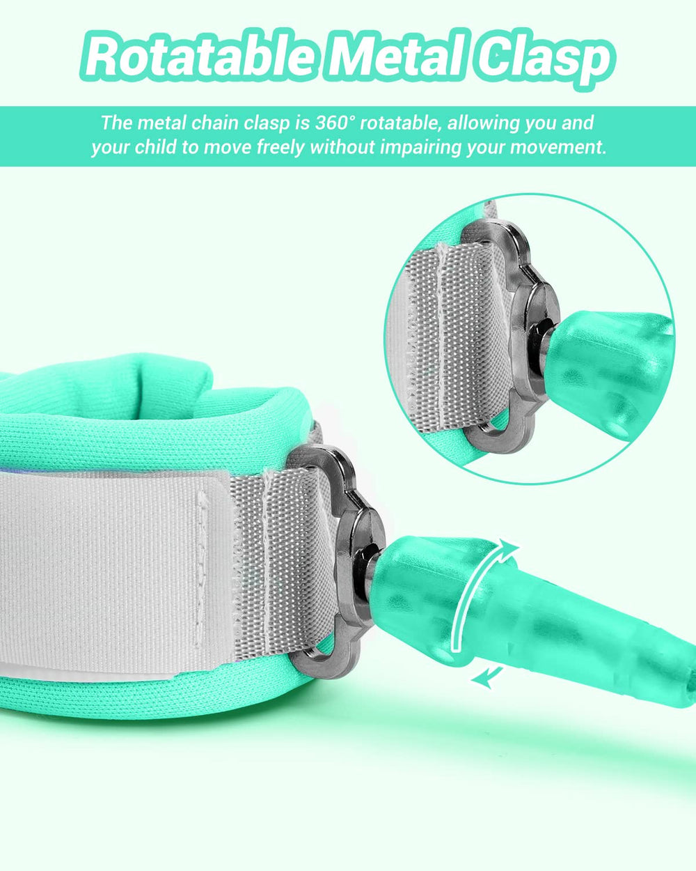 Dr.meter 360-degree swivel clip allowing free movement and reduced tangling.