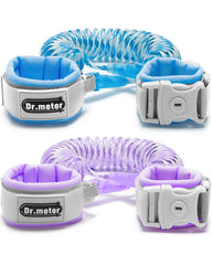 Dr.meter anti-lost wrist link blue two-pack front view for safe daytime outings.