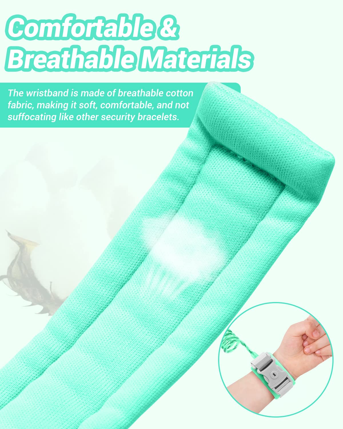 Dr.meter safety wristbands with extended cuffs for flexible walking.