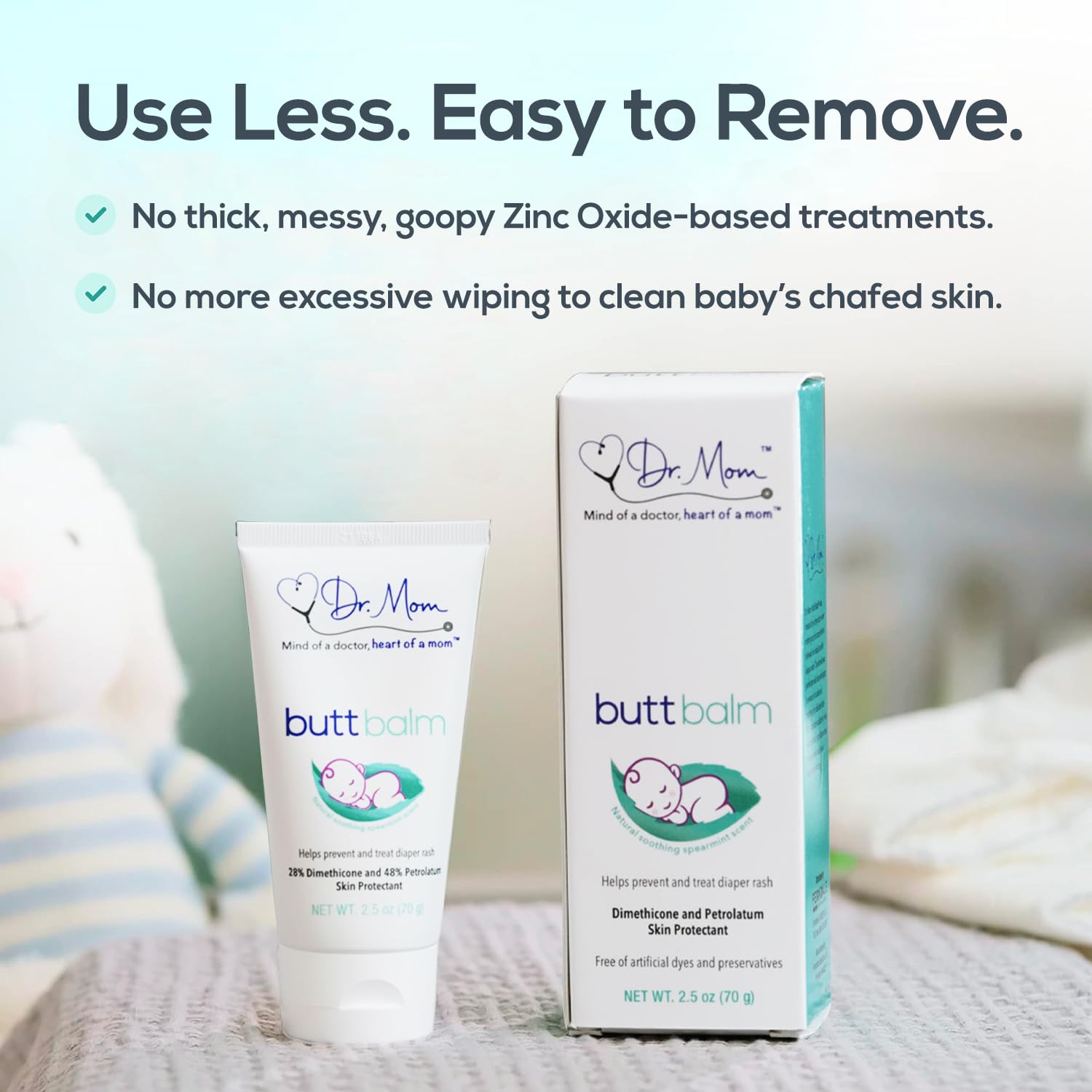 Dr. Mom Butt Balm baby-skin-softness demonstrates soothing care for delicate skin.
