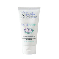 Dr. Mom Butt Balm tube application shows easy, gentle protection against diaper rash.