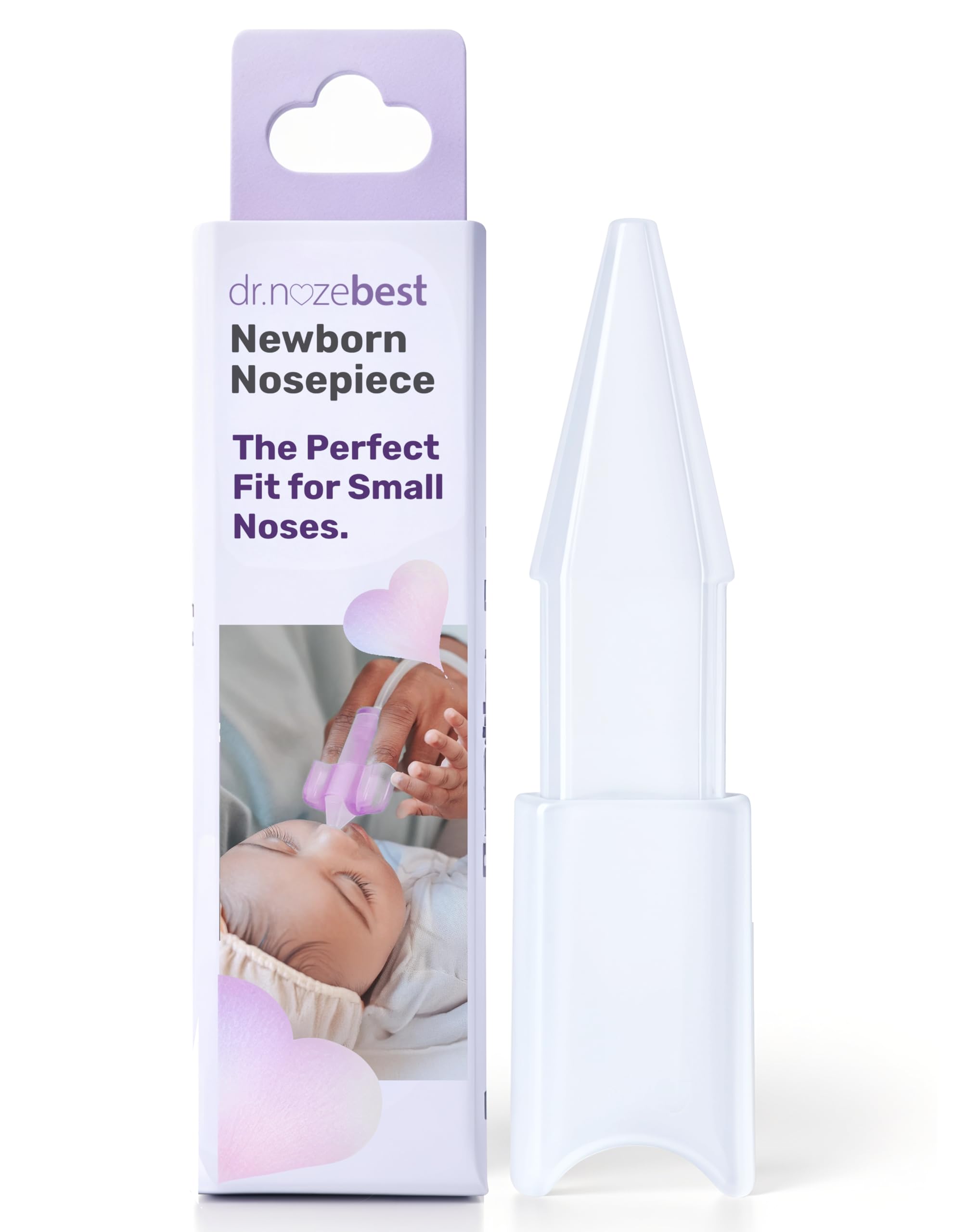 Dr. Noze Best newborn Nozepiece fits snugly for tiny noses, ensuring comfortable relief.
