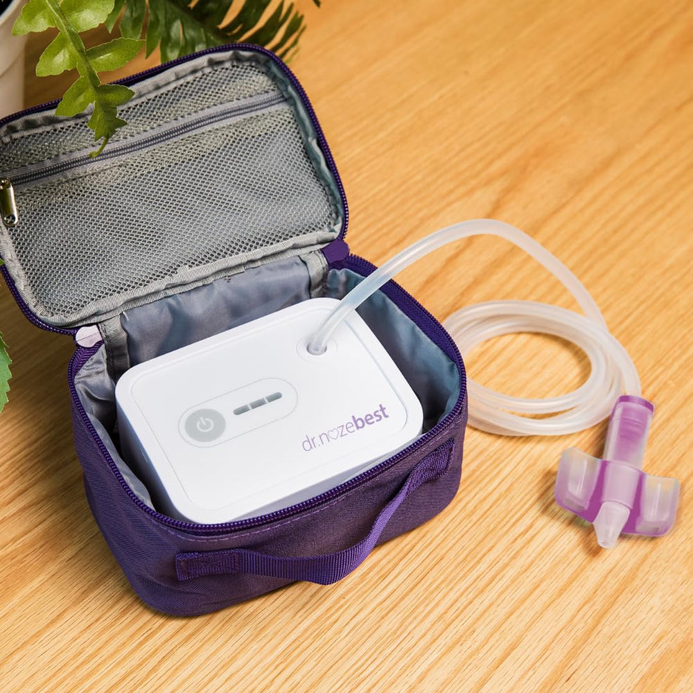 Dr. Noze Best Travel Pouch cleans quickly with a damp cloth for reuse.