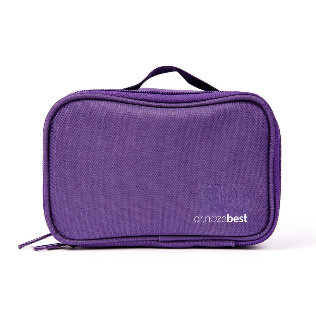 Dr. Noze Best NozeBot Travel Pouch front view keeps nasal care essentials organized.