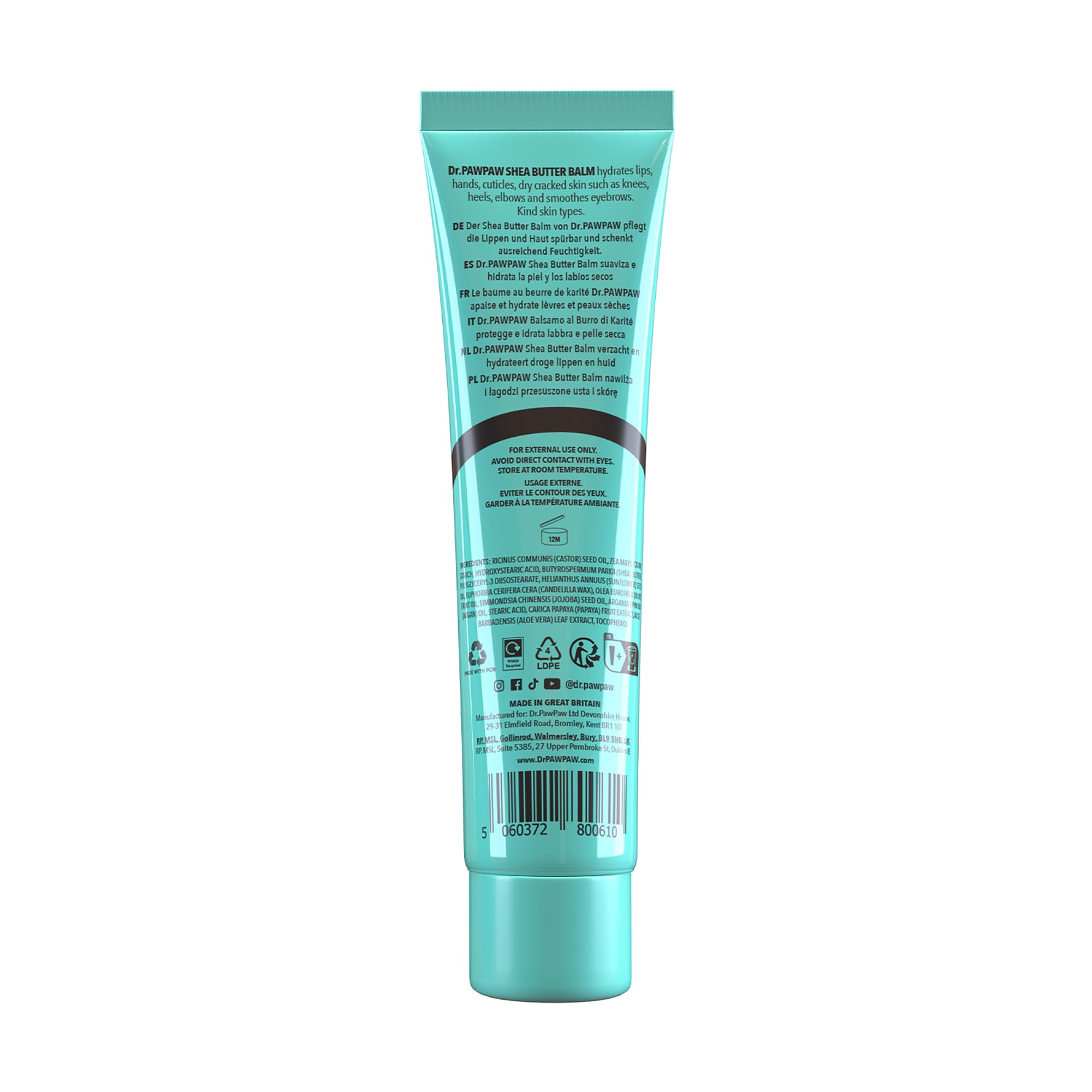 Dr PawPaw Multipurpose Balm cruelty-free badge underscores ethical skincare.