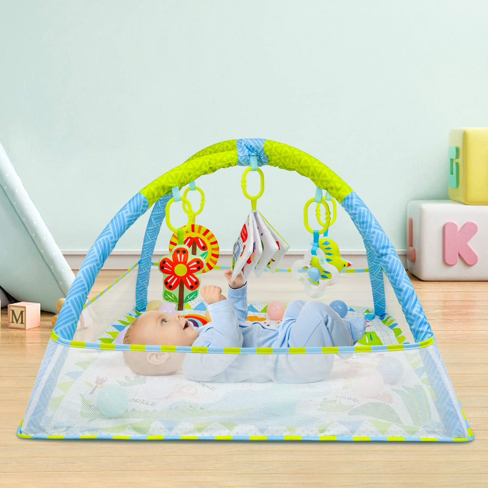 Dr.Rapeti Baby Play Gym Mat baby on mat enjoying safe, engaging play