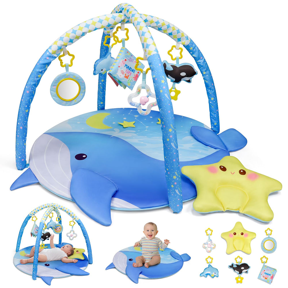 Dr.Rapeti play mat 31x31in arch setup offers spacious tummy time and supervised play.