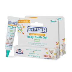 Dr Talbot's Baby Tooth Gel bottle shown for soothing teething gums.