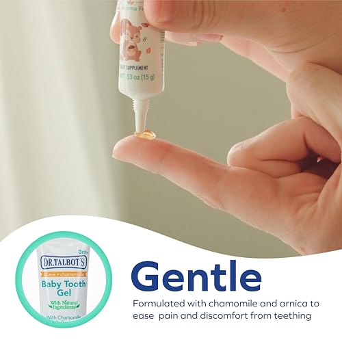 Gentle chamomile and clove blend in Dr. Talbot's Baby Tooth Gel.