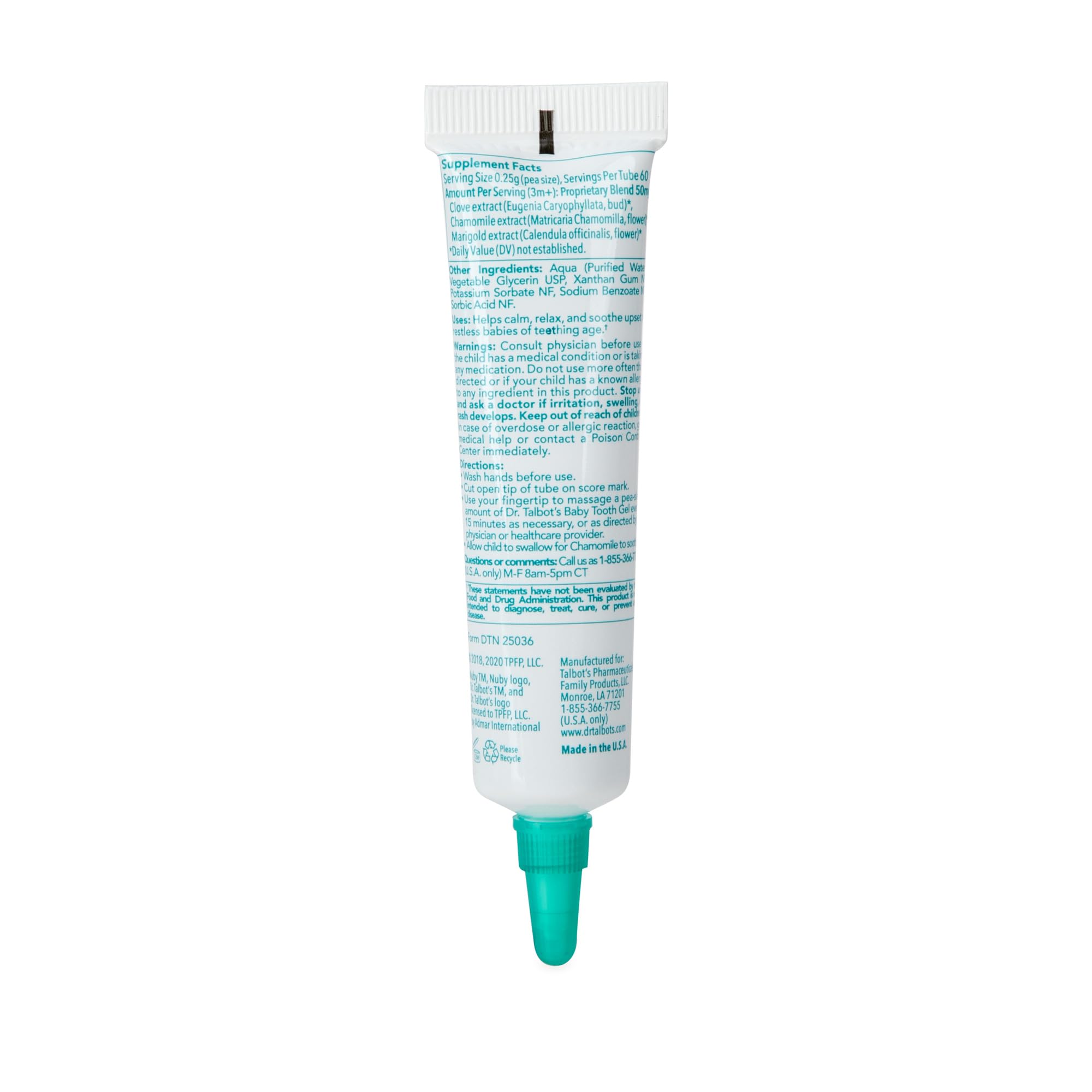 Dr. Talbot's Baby Tooth Gel proudly made in the USA.