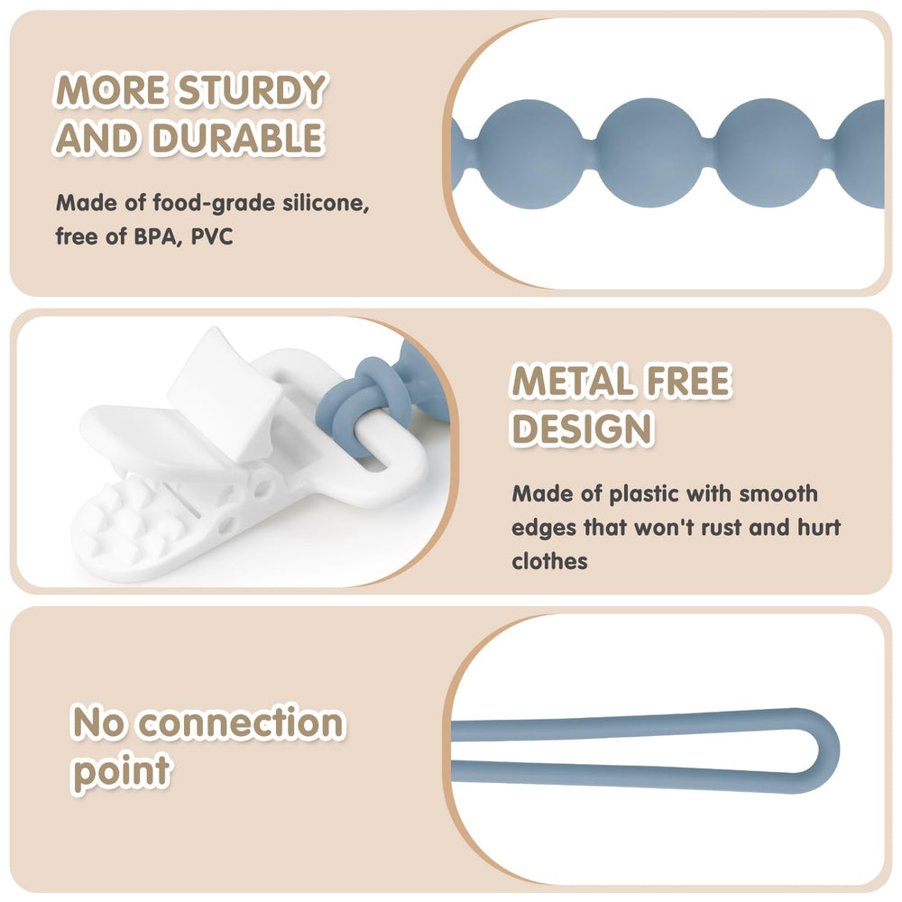 Draklary pacifier clip keeps pacifier clean and within reach during car rides.