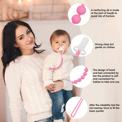 Draklary pacifier clip attaches to strollers for mess-free outings.