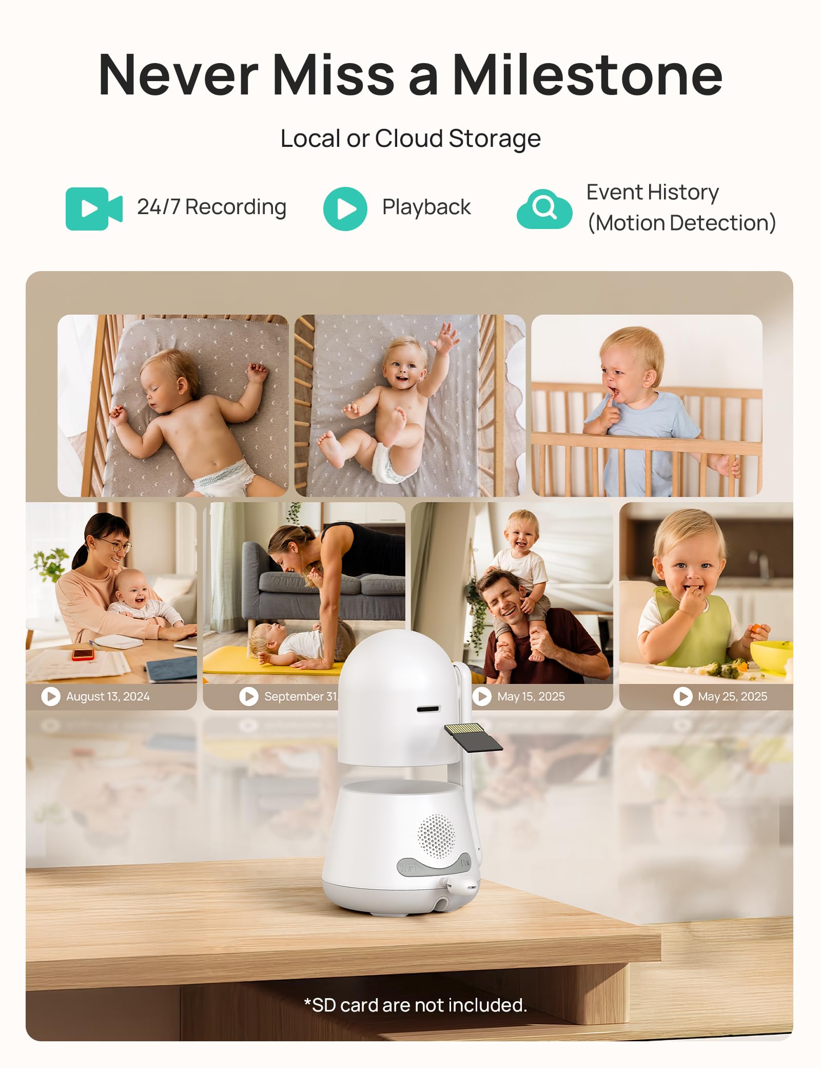 Dr.Care LumiView Plus 5000mAh battery for hours of mobile baby care.