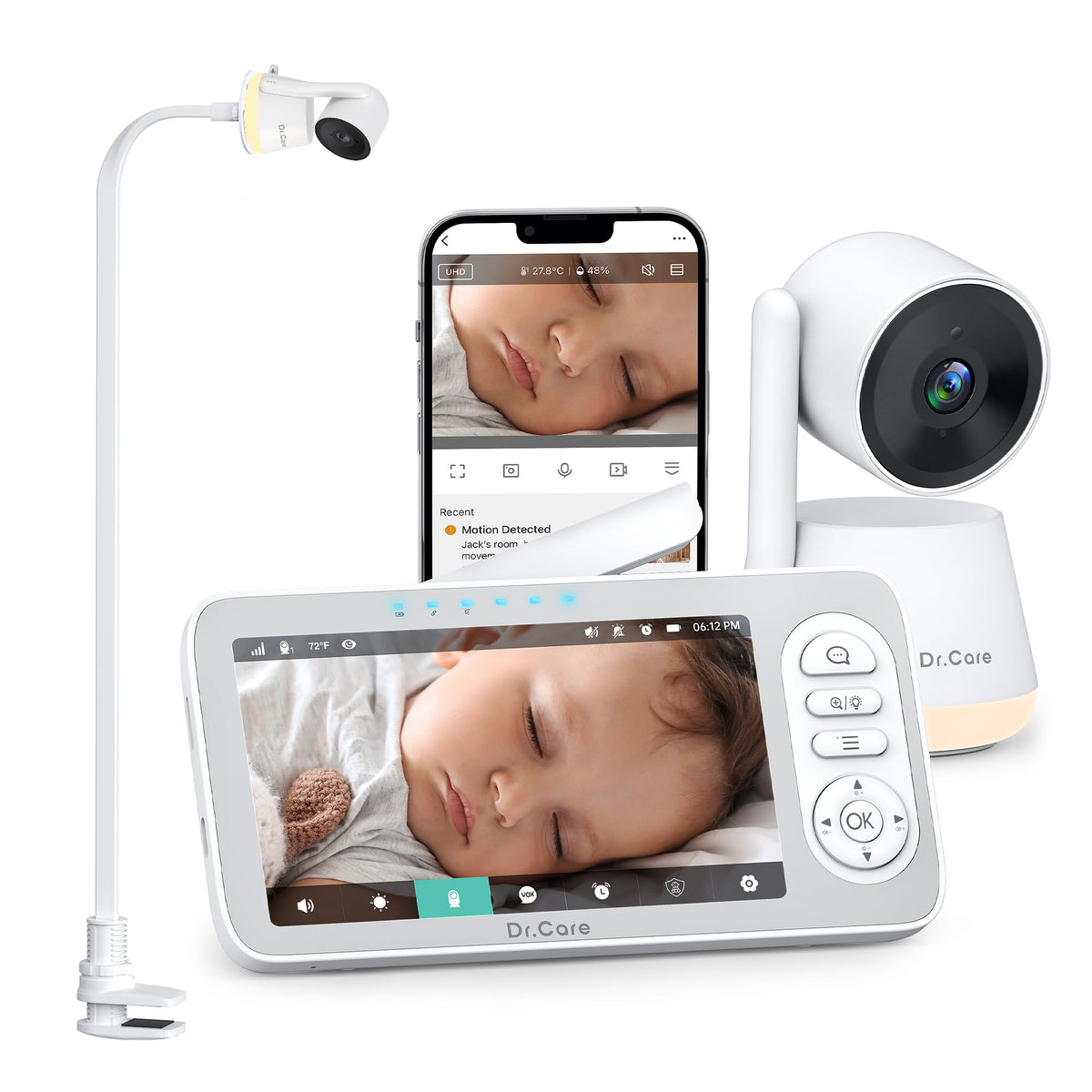 Dr.Care LumiView Plus monitor front view for secure home monitoring