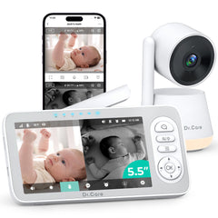 Dr.Care LumiView Plus parent unit shows crystal-clear view for safer bedtime routines.