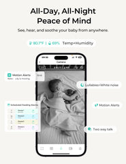 Dr.Care VistaView Lite split-screen view shows two feeds for simultaneous monitoring