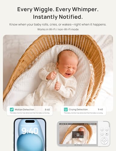 Dr.Care VistaView night vision for clear low-light monitoring.