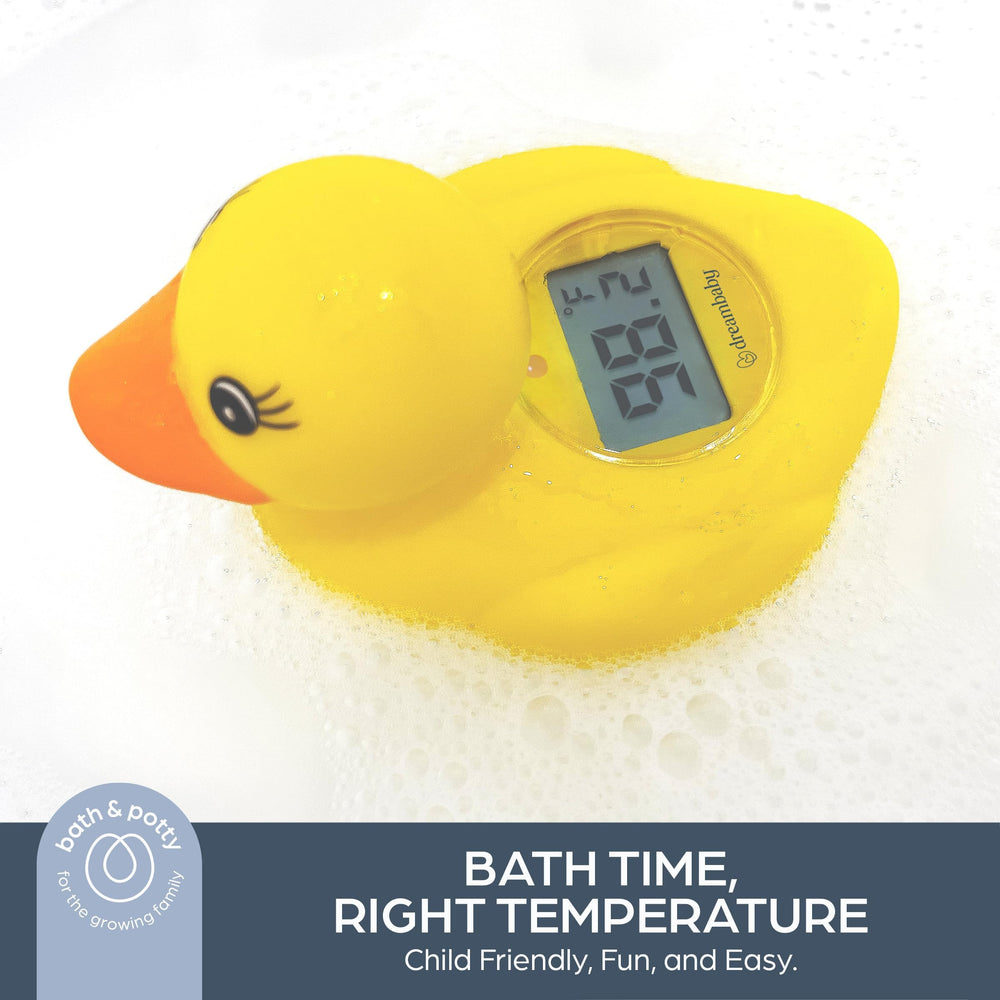 Dreambaby bath water temperature readout shows instant readings for quick prep.