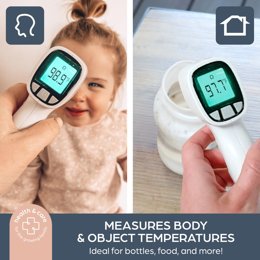 Dreambaby thermometer with batteries included for immediate use