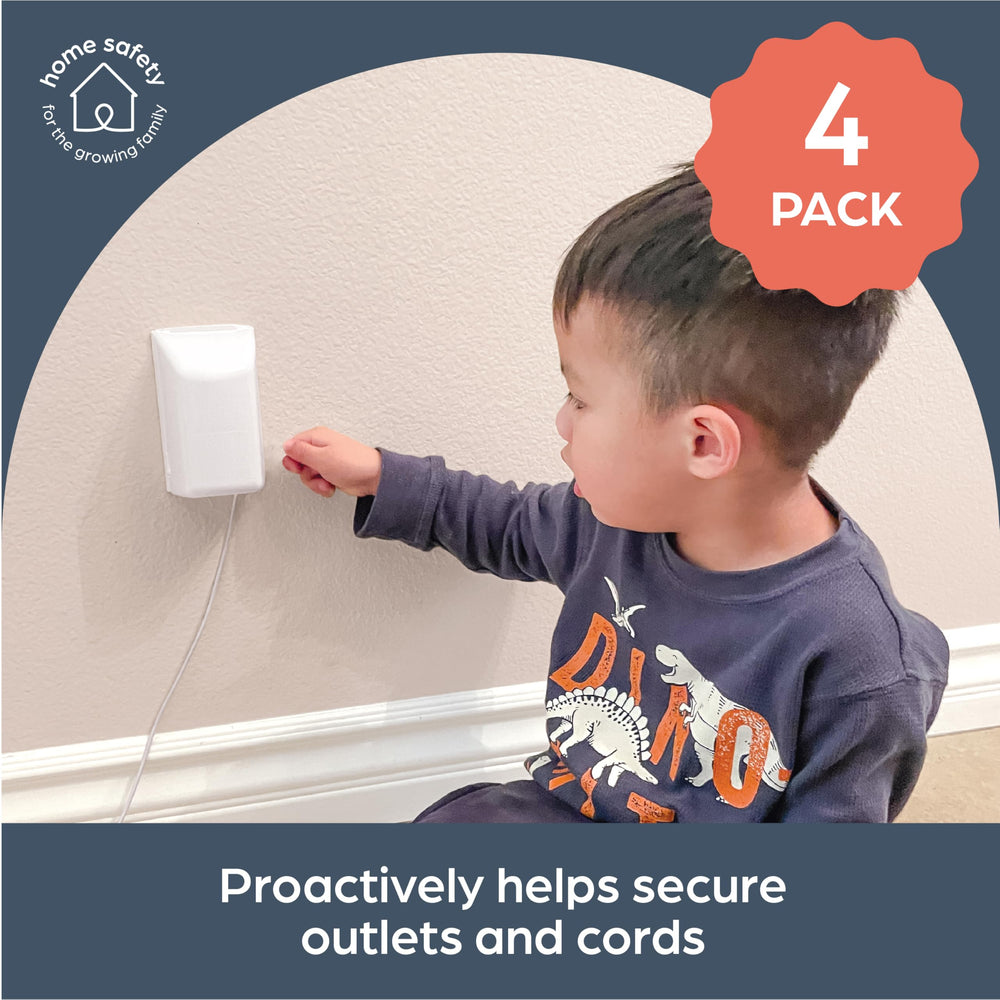 Dreambaby dual-fit-outlet-cover on standard outlet showing in-use compatibility