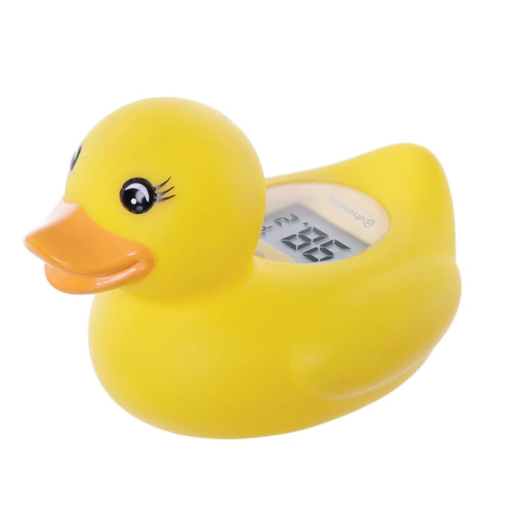 Dreambaby Duck Bath Thermometer Toy floats while helping maintain safe bath temperatures.