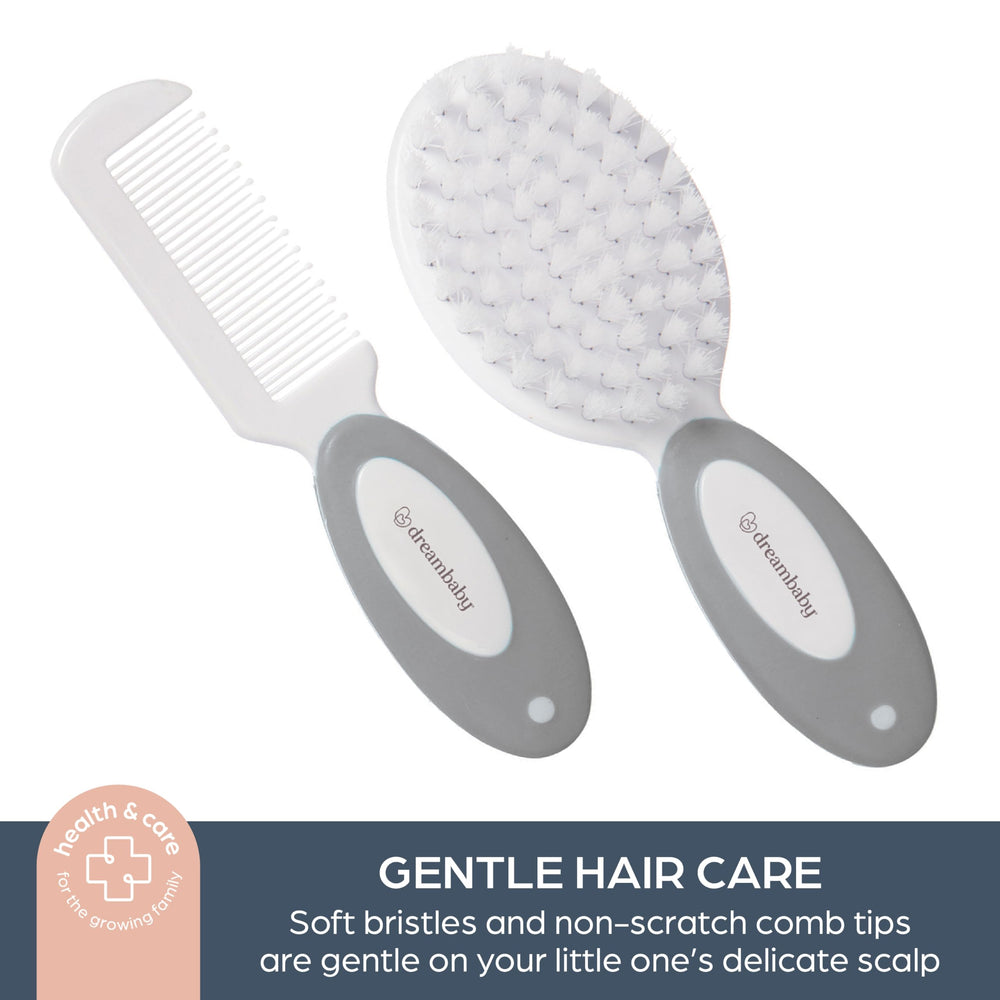 Dreambaby Essential 10pc grooming kit compact toothbrush demonstrates easy child oral care.