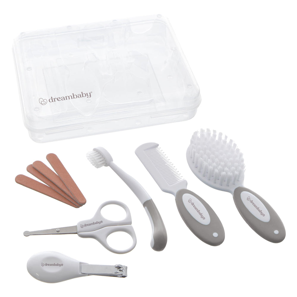 Dreambaby Essential 10pc grooming kit soft brush and gentle scalp care for newborns.