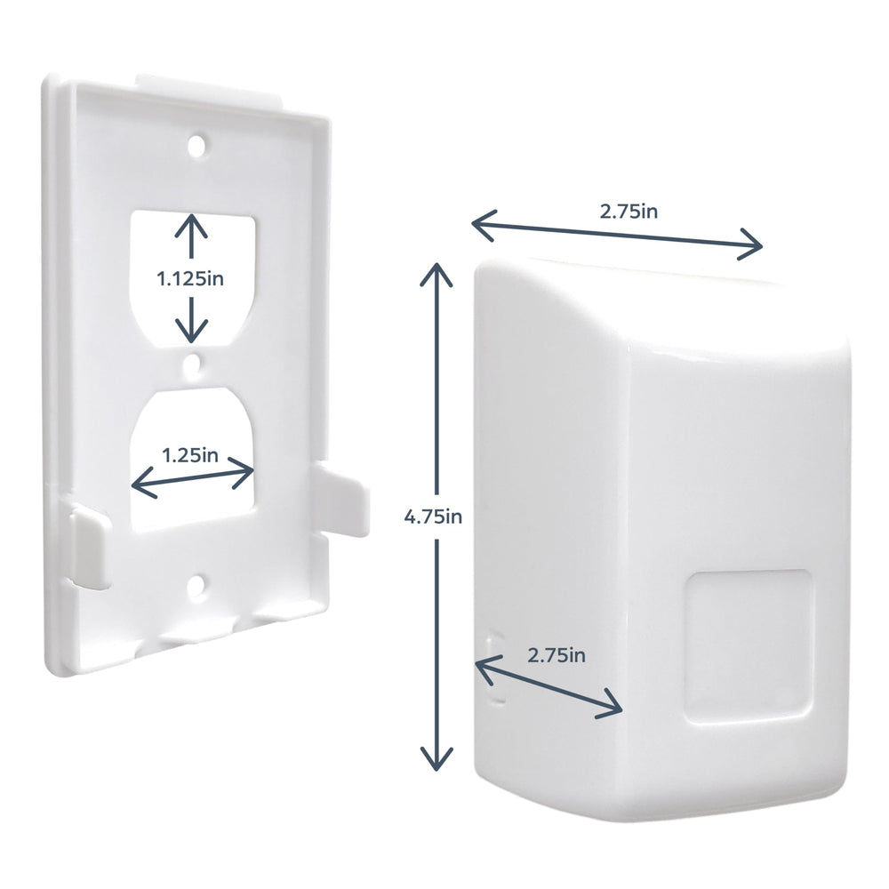 Dreambaby white outlet guard blends with decor while prioritizing family safety.