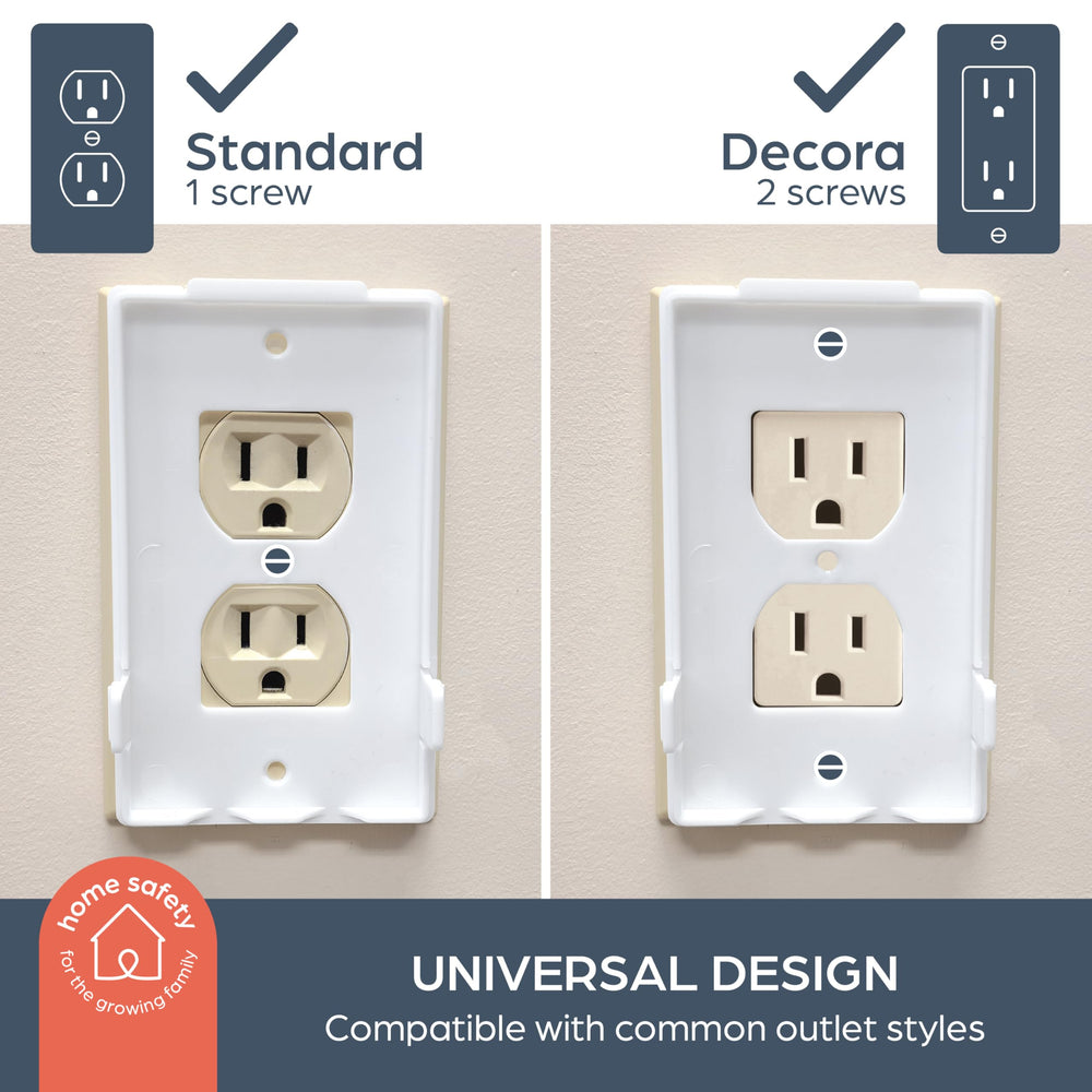 Dreambaby dual-fit cover demonstrates top-cap removable feature for easy plug-in and removal.