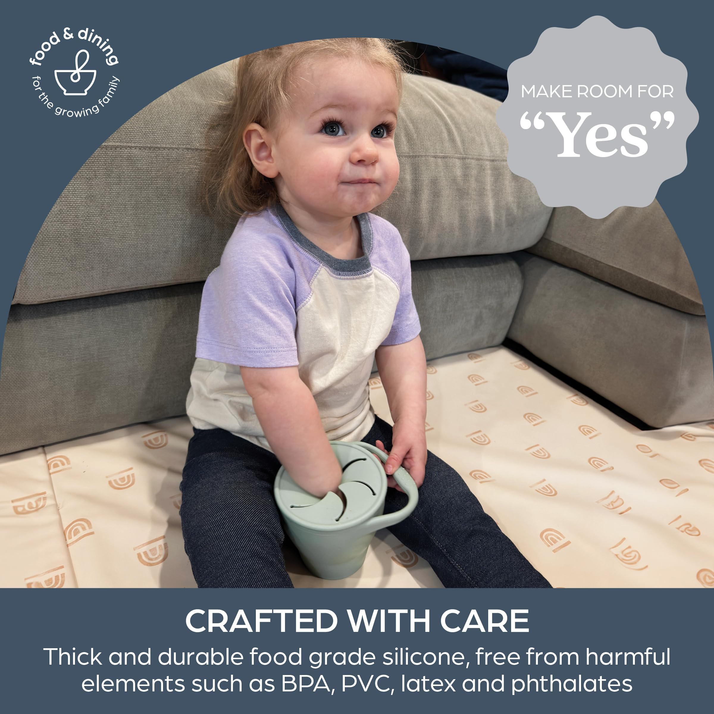 Dreambaby durable food-grade silicone material designed for active kids.