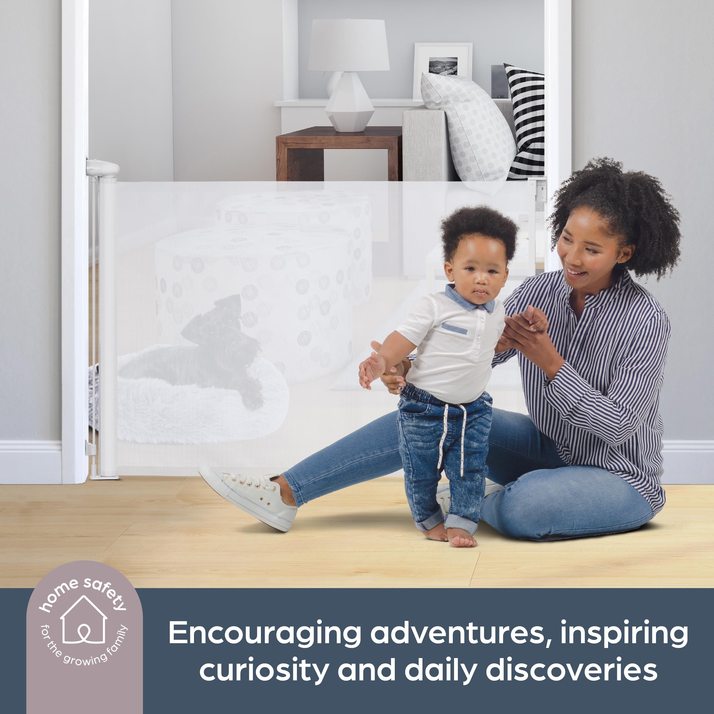 Dreambaby Glide N Hide installation templates simplify mounting and baseboard compatibility.
