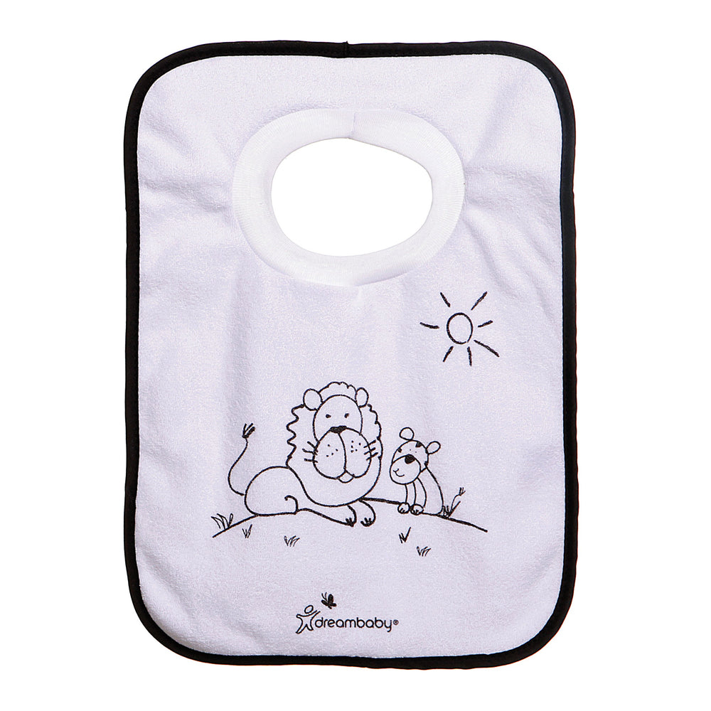 Dreambaby large-fit bib on toddler demonstrates secure, comfortable meals