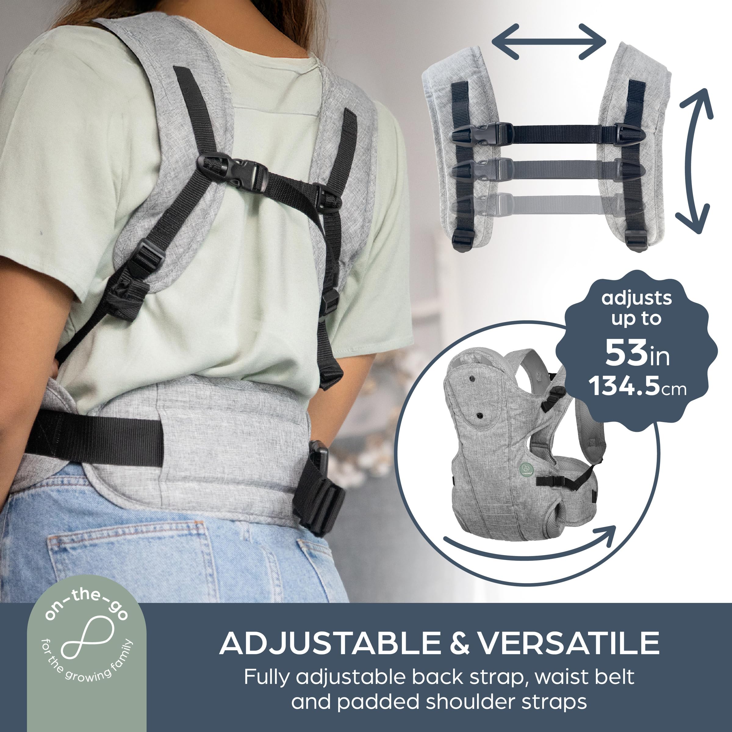 Dreambaby Oxford Carrier breathable mesh lining enhances airflow and cooling