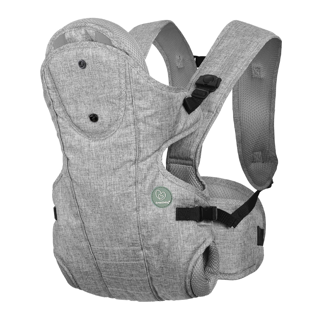 Dreambaby Oxford Carrier front-facing toward you with snug support for bonding
