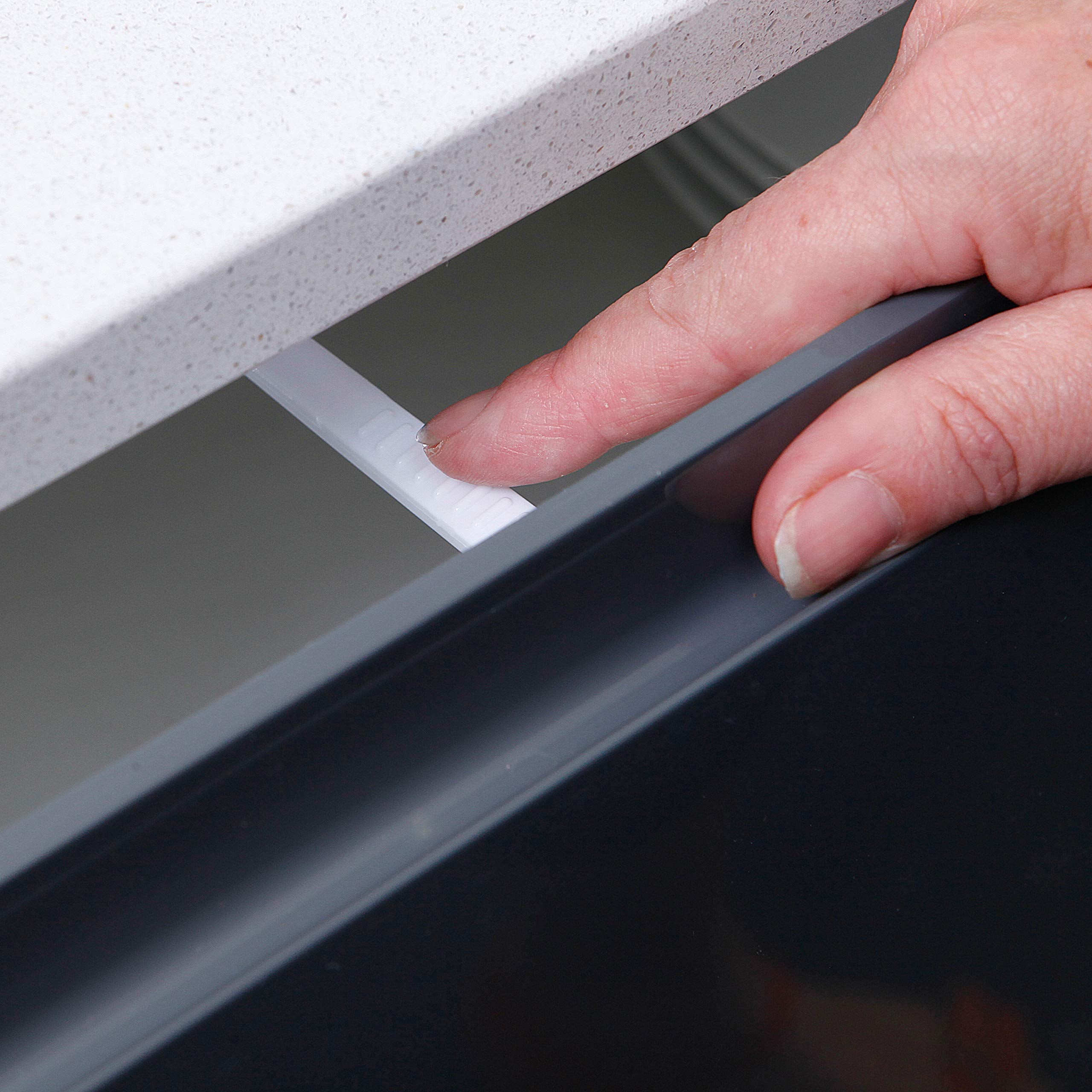 Dreambaby Safety Catches fit most cabinets and drawers with compact size
