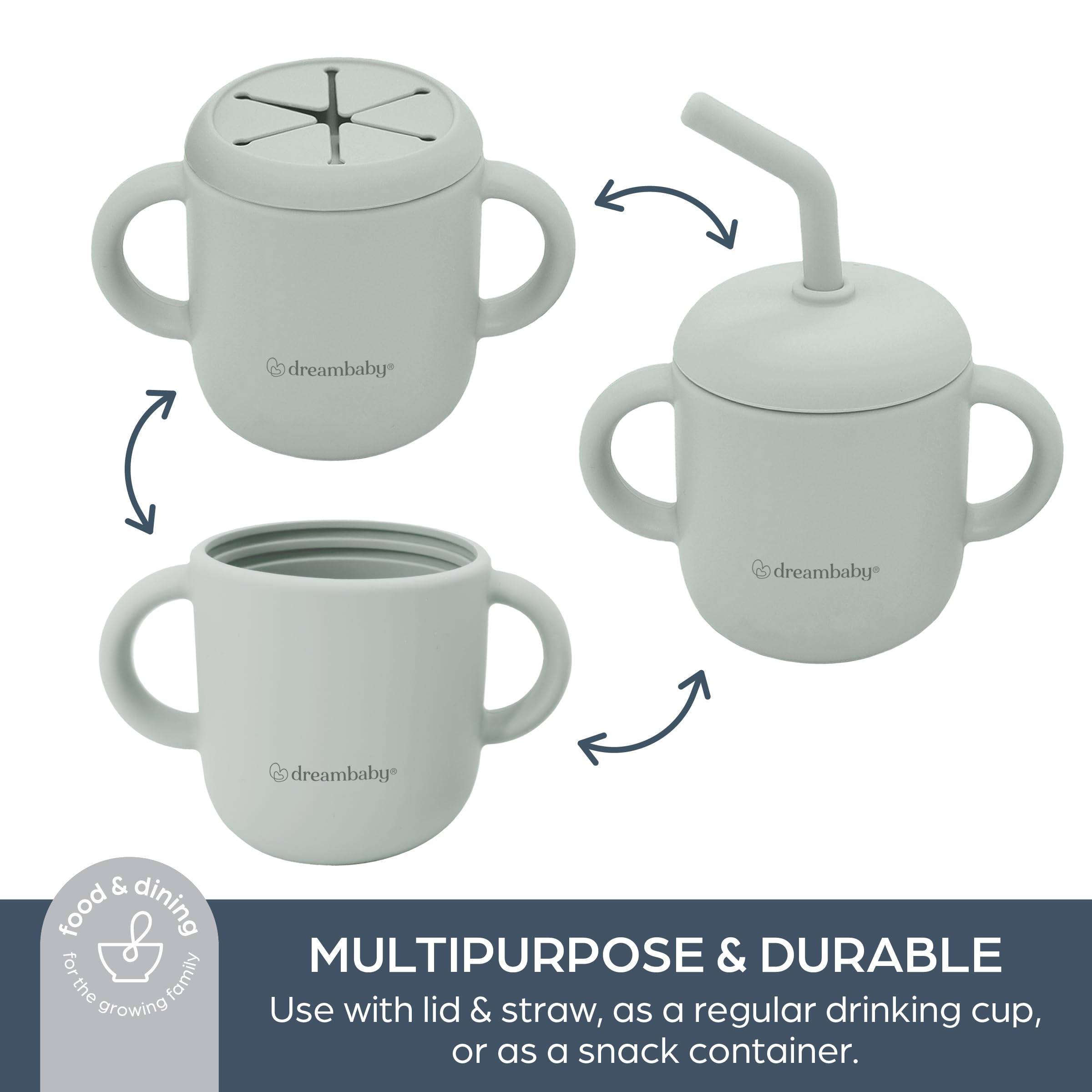 Dreambaby Seafoam open-training-cup supports independent sipping