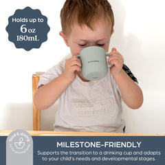 Dreambaby Seafoam spill-proof snack cup helps kids snack mess-free