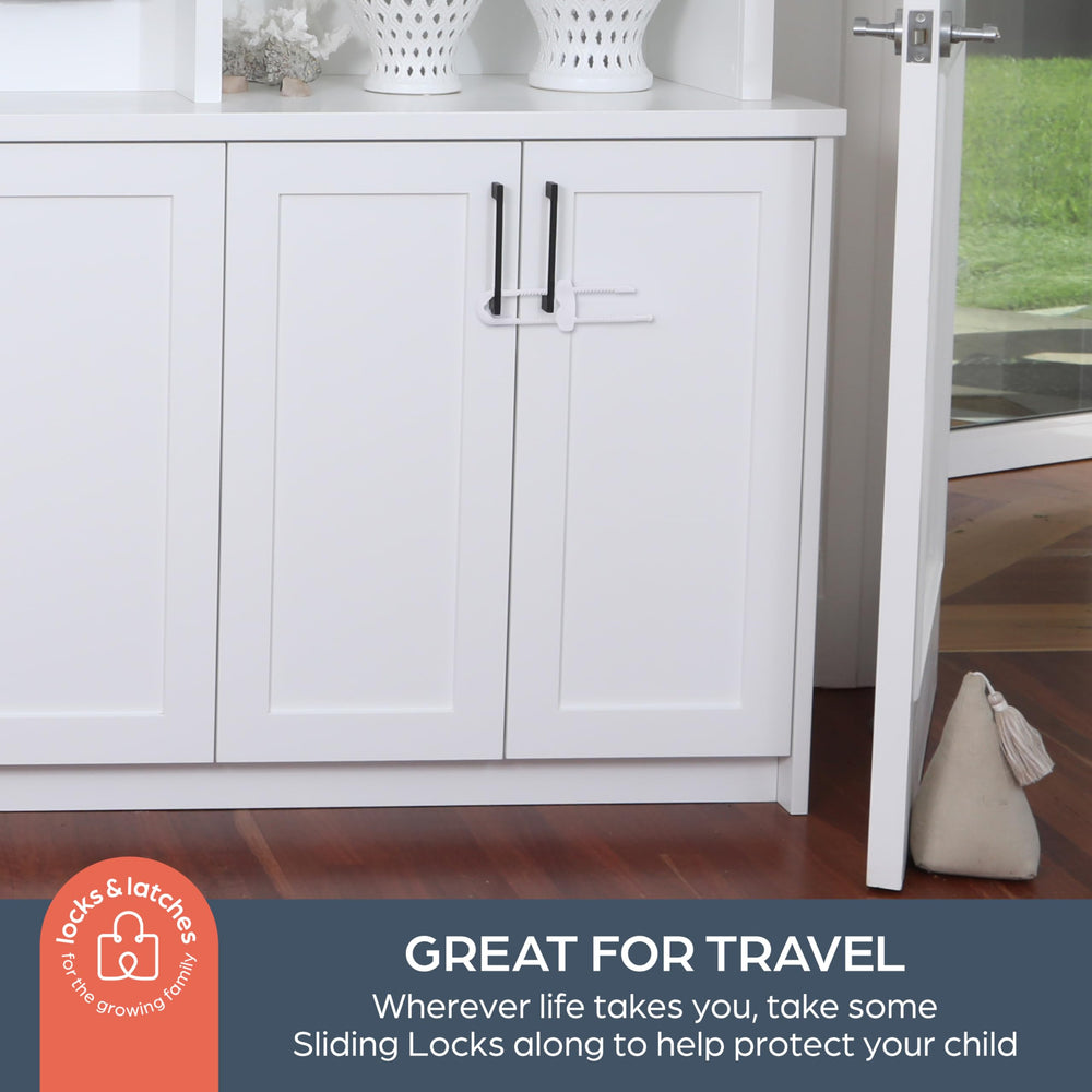 Dreambaby sliding locks on pantry doors for safe storage of small items