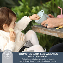 Dreambaby snack cup lid secure and removable for fresh, mess-free snacking.